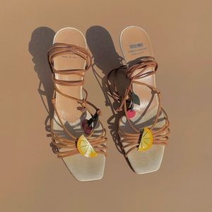 Vintage Moschino Fruit Strappy Heels